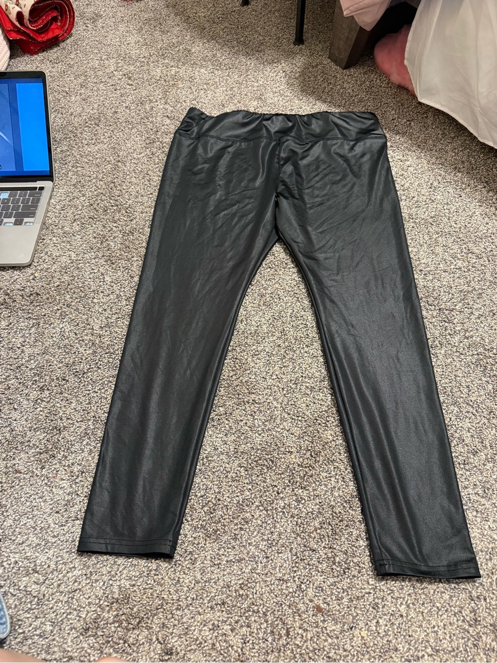 wild fable Black Faux Leather-Look Leggings